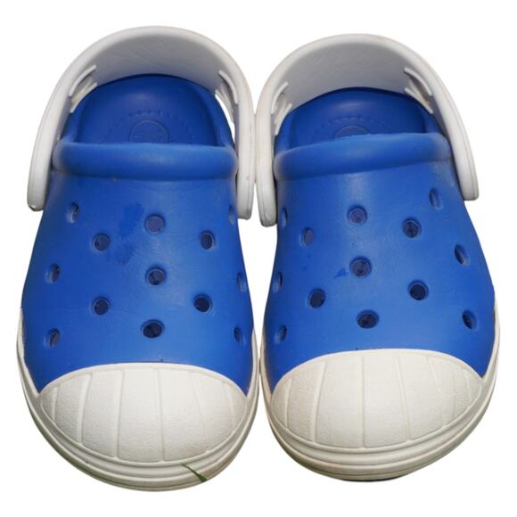 Kids Crocs Blue & White Clog Sandals Size C6 Slip-On Comfort Shoes - Picture 6 of 7